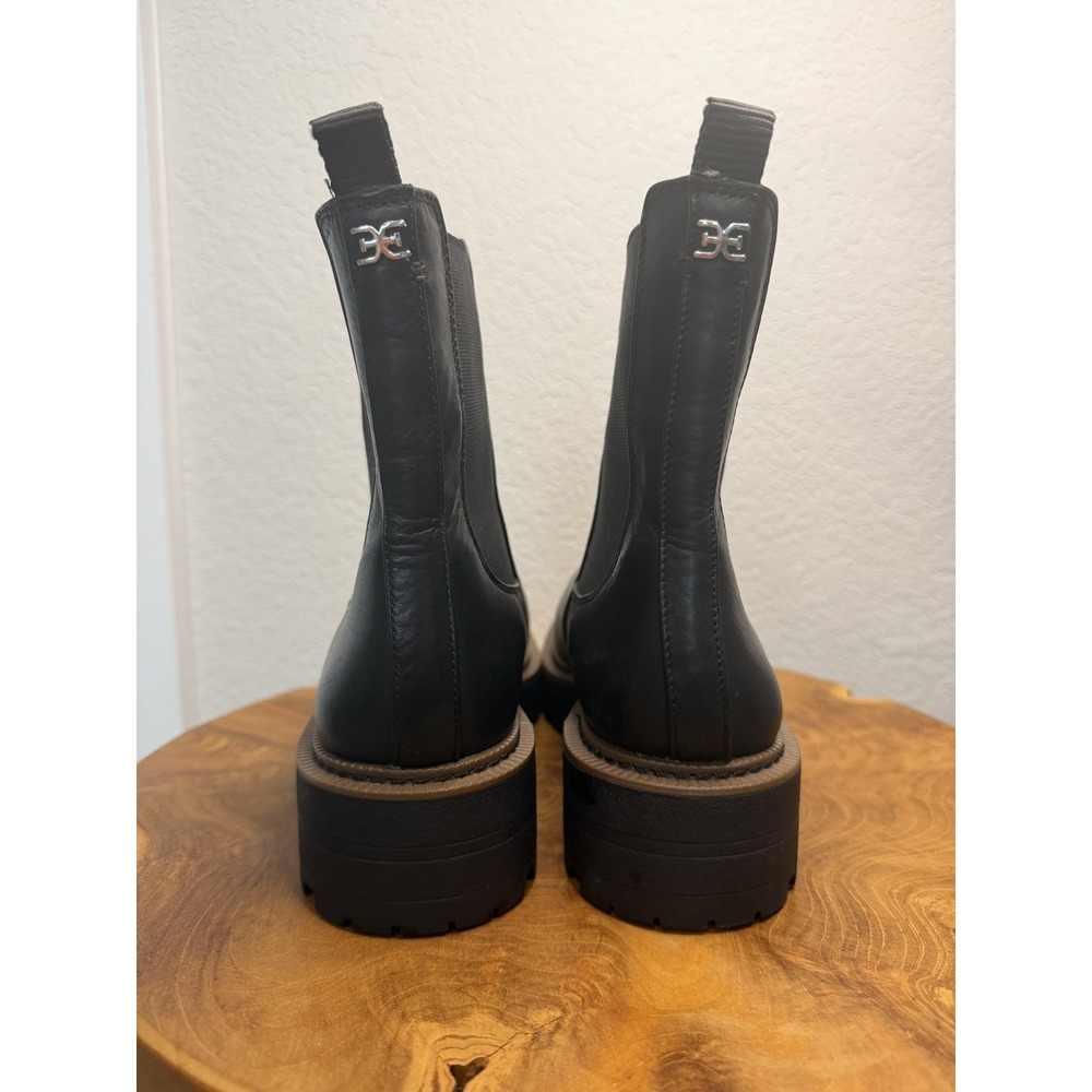 Sam Edelman Sz 8.5M Black Leather Laguna Chelsea Boot Waterproof Lug Sole BR20-9 - Picture 9 of 10